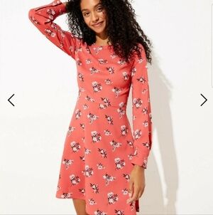 Loft Floral Coral Dress